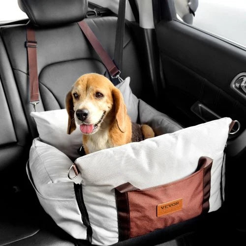 VEVOR Dog Car Seat – Gray Booster for Small Pets (up to 25 lbs)