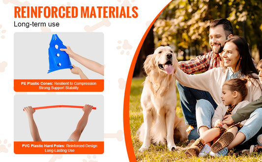 VEVOR Dog Agility Cone & Rod Set – 6 Hurdles + Carry Bag