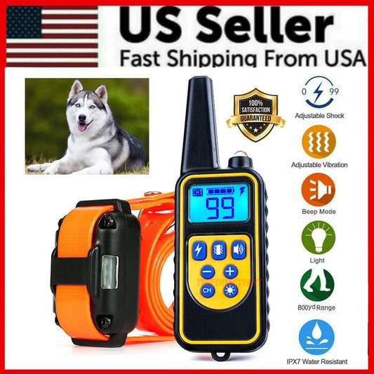2700 FT Waterproof Dog Shock Collar – Rechargeable Remote Trainer with LCD