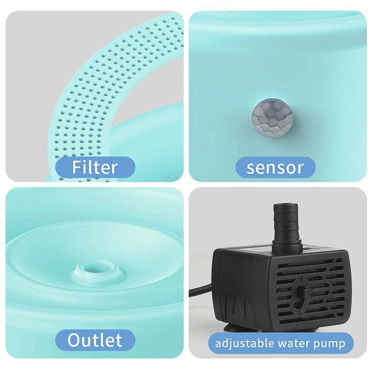 35oz Cat Water Fountain – Automatic, Battery-Powered Pet Drinking Fountain (Blue)